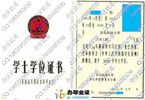 青岛科技大学2006年学士学位证 src=