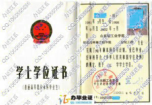 山东轻工业学院2002年学位证书