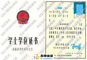 湖北中医学院2007年学位证样本