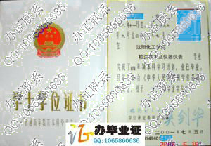 沈阳化工学院2001年学位证书