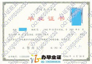 鄂州大学2004年毕业证