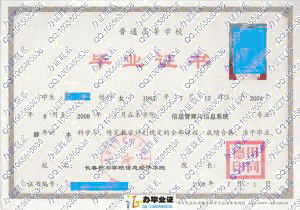 长春税务学院信息经济学院2008年本科毕业证