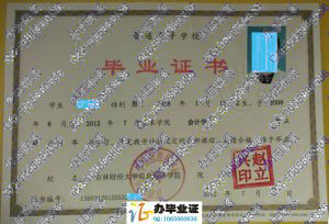 吉林财经大学信息经济学院2012年毕业证